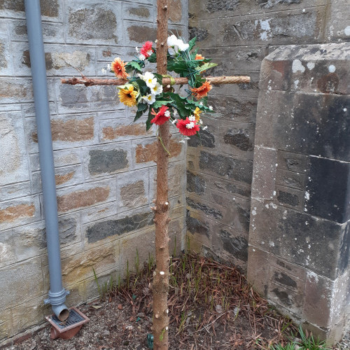 Easter Cross made from our Christmas Tree