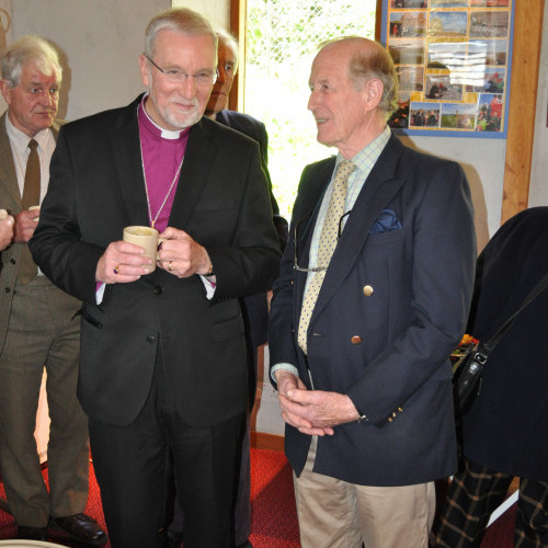 Bishop Ian enjoying lunch at St. Andrew's