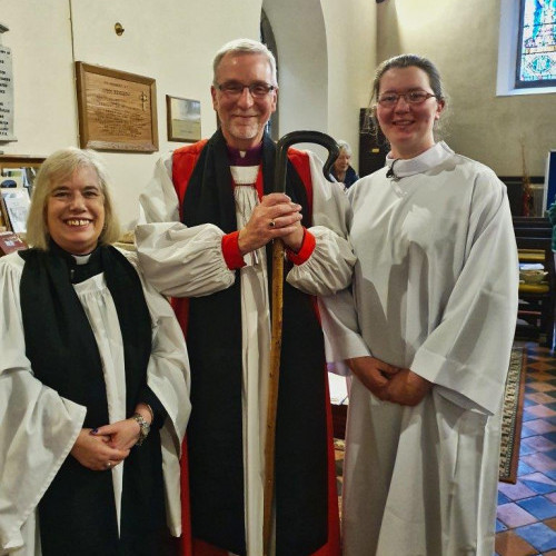Rachel with the Bishop and Rector